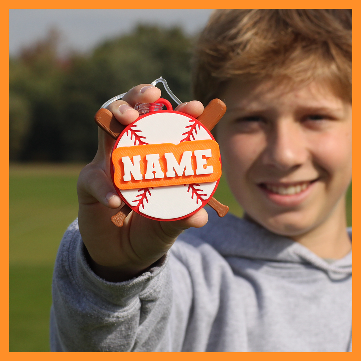 Baseball Bag Tag (Ball & Bats)