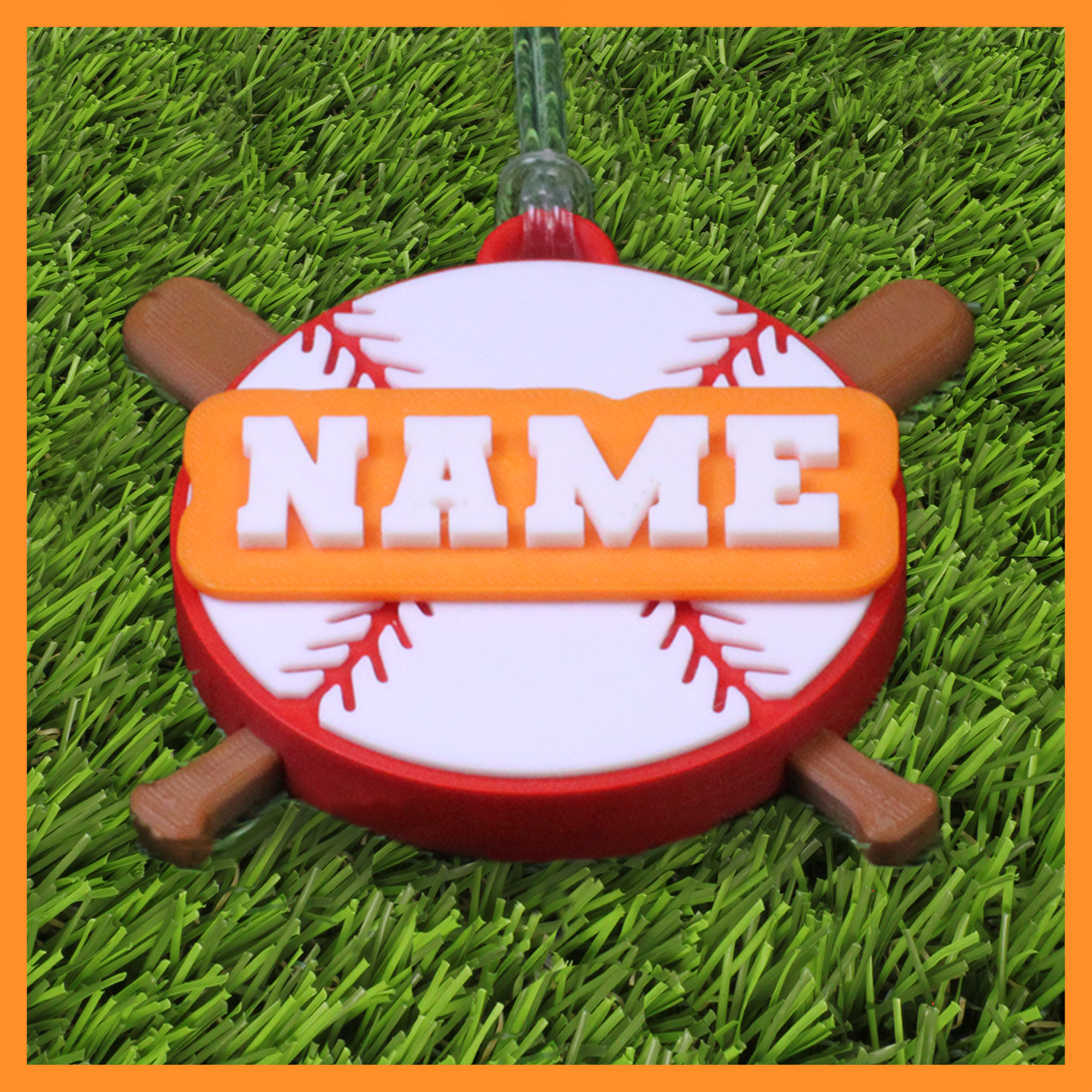Baseball Bag Tag (Ball & Bats)