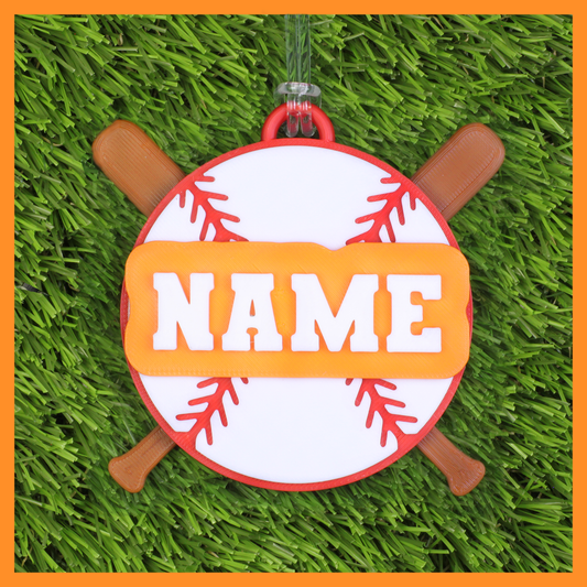Baseball Bag Tag (Ball & Bats)