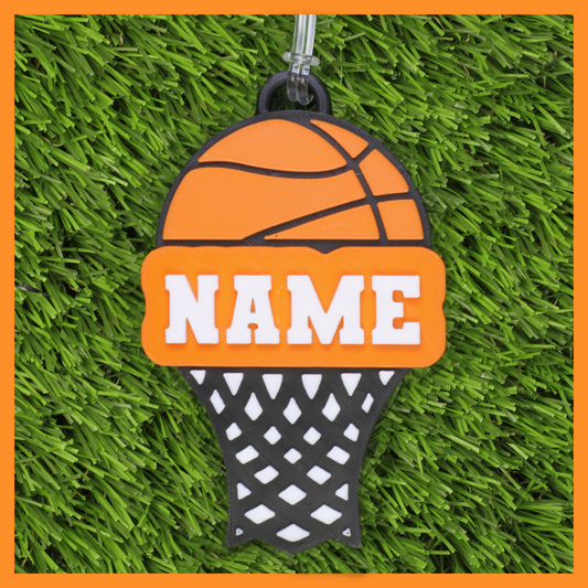 Basketball Bag Tag (Ball & Hoop)