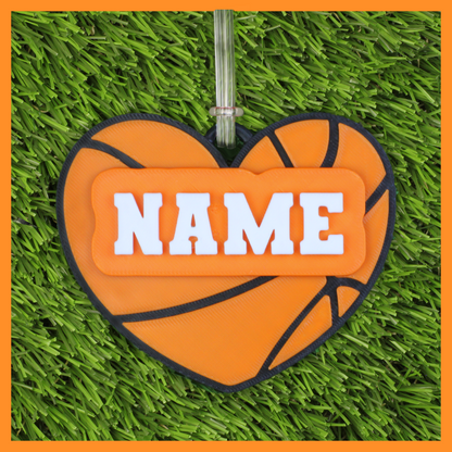 Basketball Bag Tag (Heart)