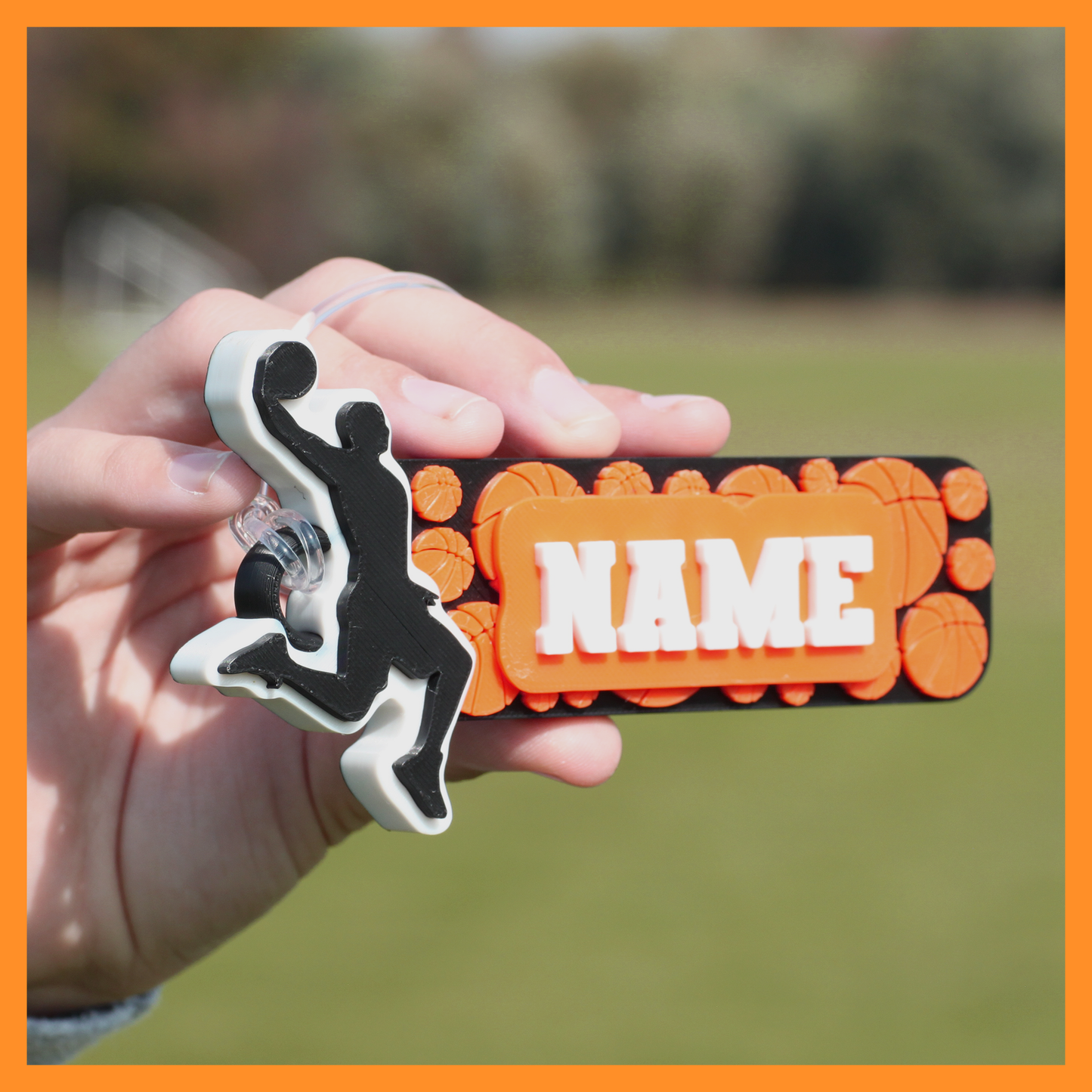 Basketball Bag Tag (Person Dunking)