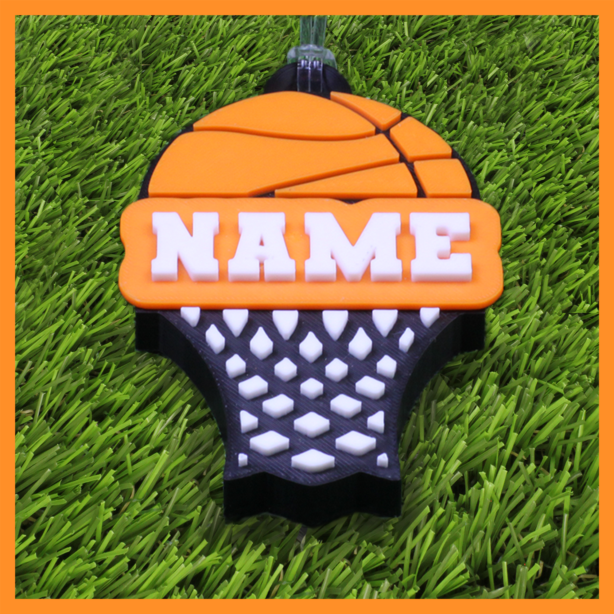 Basketball Bag Tag (Ball & Hoop)