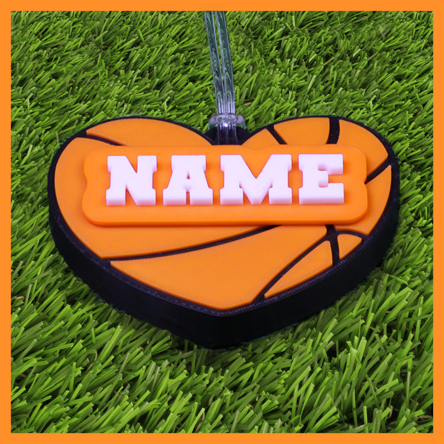 Basketball Bag Tag (Heart)