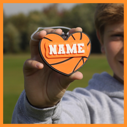 Basketball Bag Tag (Heart)