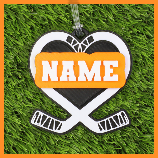 Ice Hockey Bag Tag (Heart)