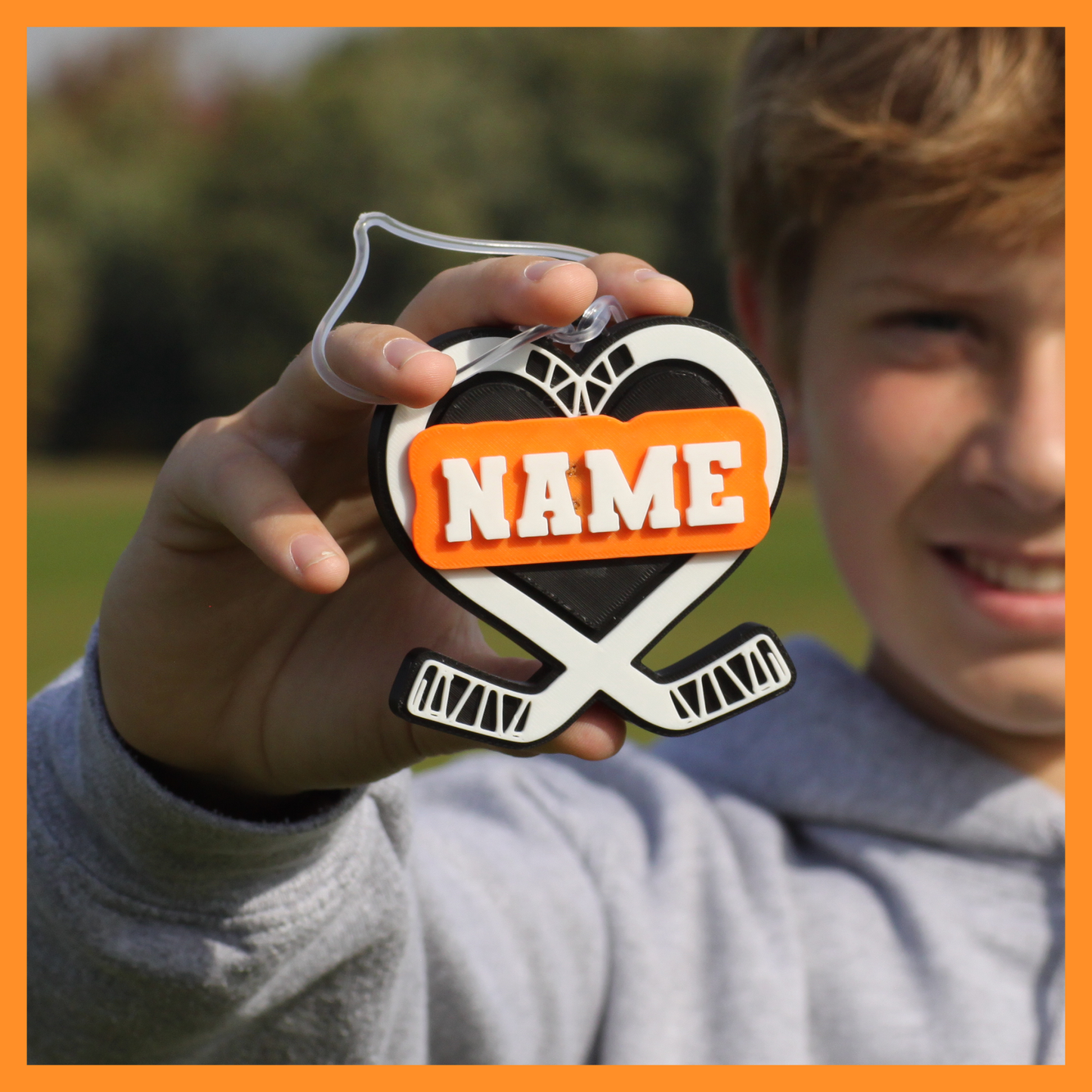 Ice Hockey Bag Tag (Heart)