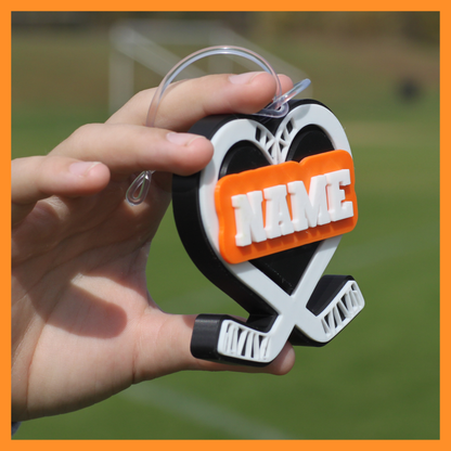 Ice Hockey Bag Tag (Heart)