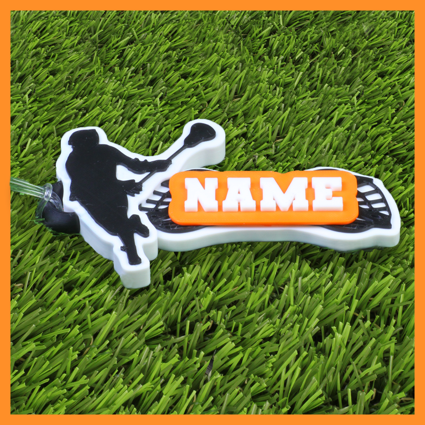 Lacrosse Bag Tag (Person & Helmets)