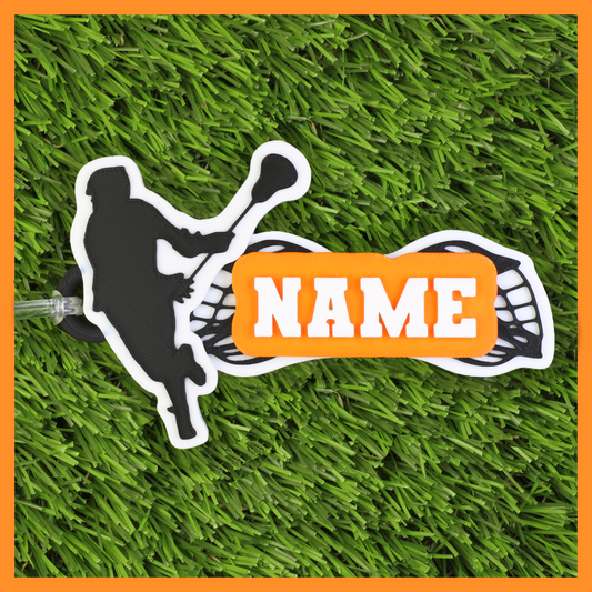 Lacrosse Bag Tag (Person & Helmets)