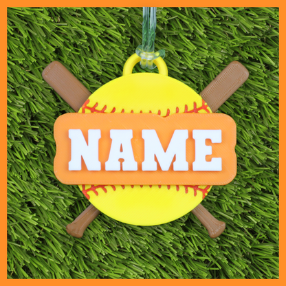 Softball Bag Tag (Ball & Bats)