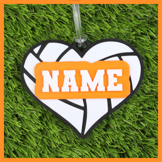 Volleyball Bag Tag (Heart)