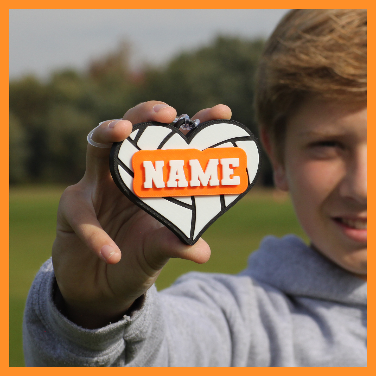 Volleyball Bag Tag (Heart)