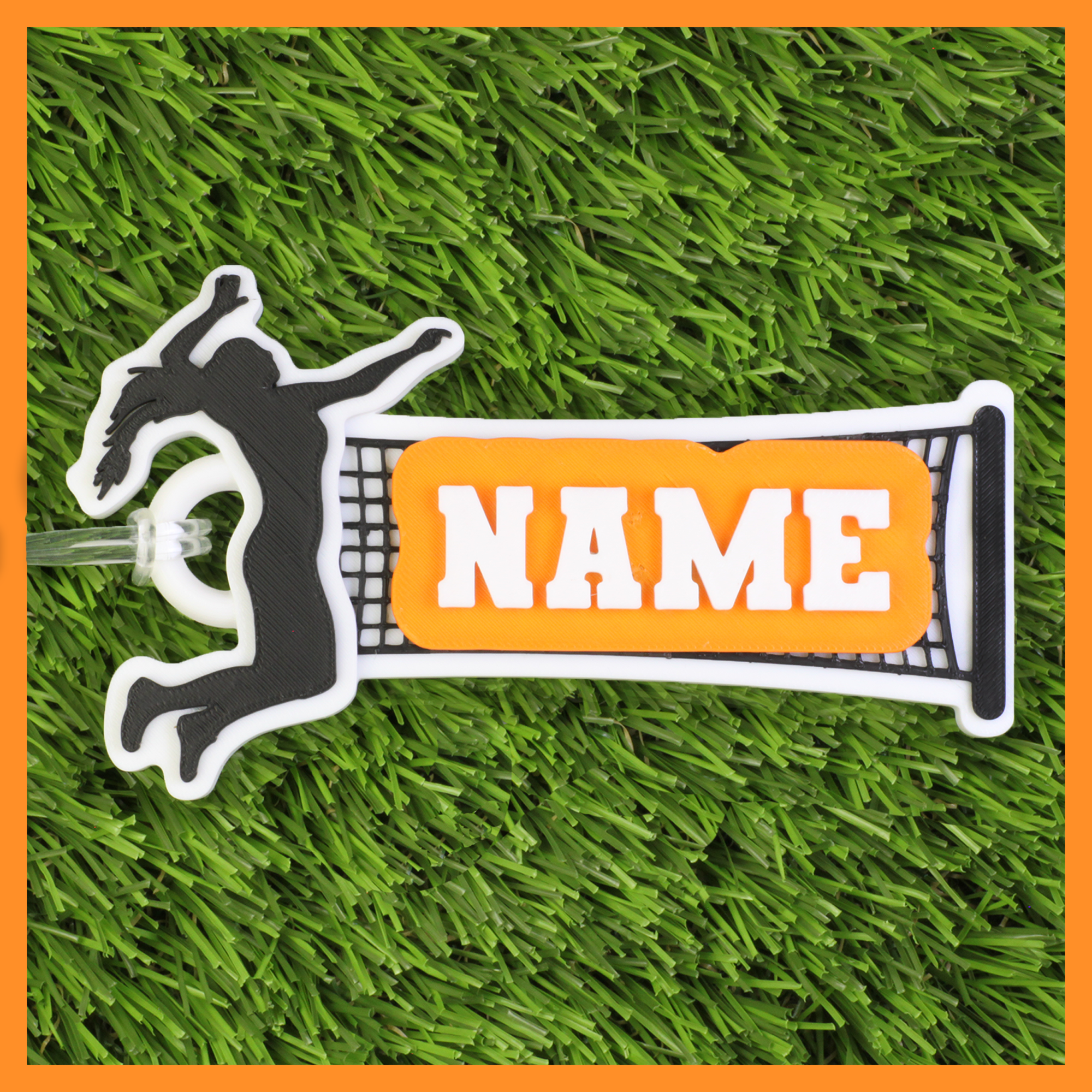 Volleyball Bag Tag (Hitter & Net)